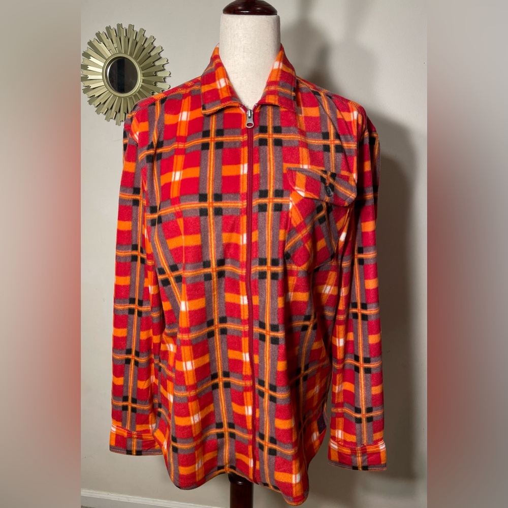 Vintage 1946 Brushed Fleece Zip-Up, Jacket Shirt, size Medium